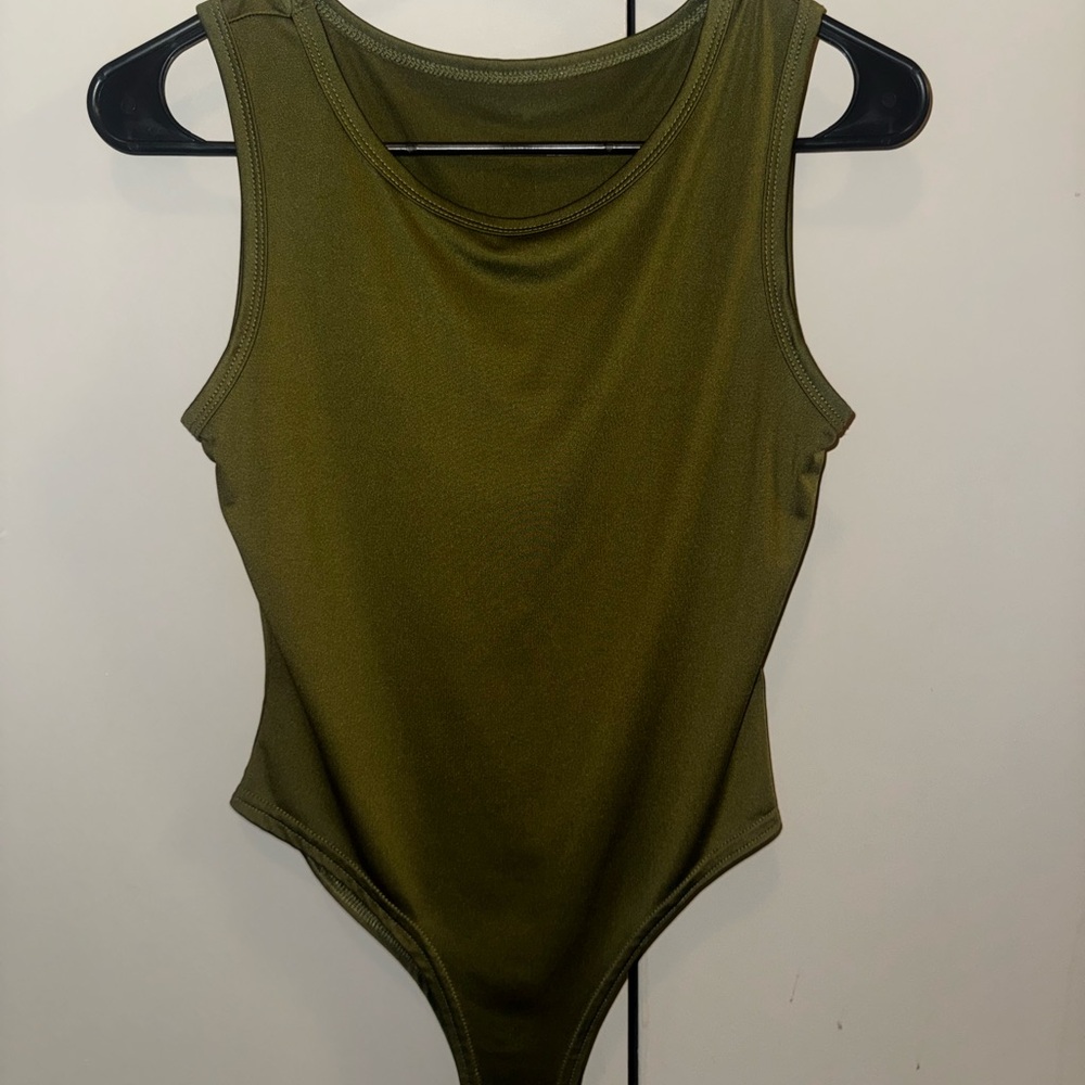 Elegant Olive Green Women's Bodysuit